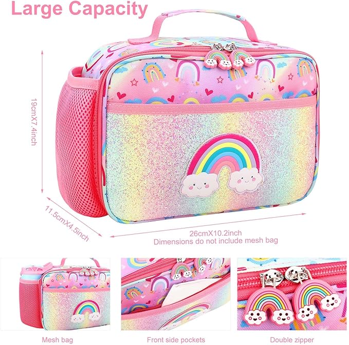 RHCPFOVR Kids Lunch Bag - Insulated Lunch Box for Boys Girls,Washable Lunch Bag and Reusable Toddler Leak-proof Lunchbox for School and Daycare