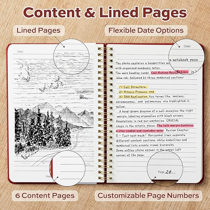 deli 3 Pack Lined Spiral Journal Notebook, 160 Pages, A5 (5.5"x8") Hardcover Writing Notebook, College Ruled Spiral Bound Journal for Women & Men - Perfect for Work, School, Office & Note Taking