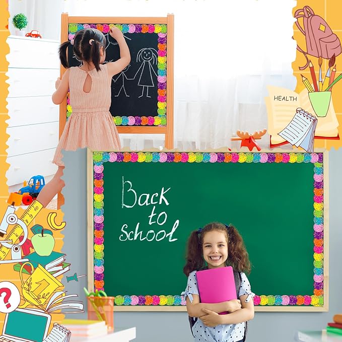 Fuyoooo 49 ft Colorful Confetti Magnetic Borders for Classroom Bulletin Board Borders Magnetic Whiteboard Classroom Strips Reusable Rolled Wall Trim for School Teacher Offices Chalkboard