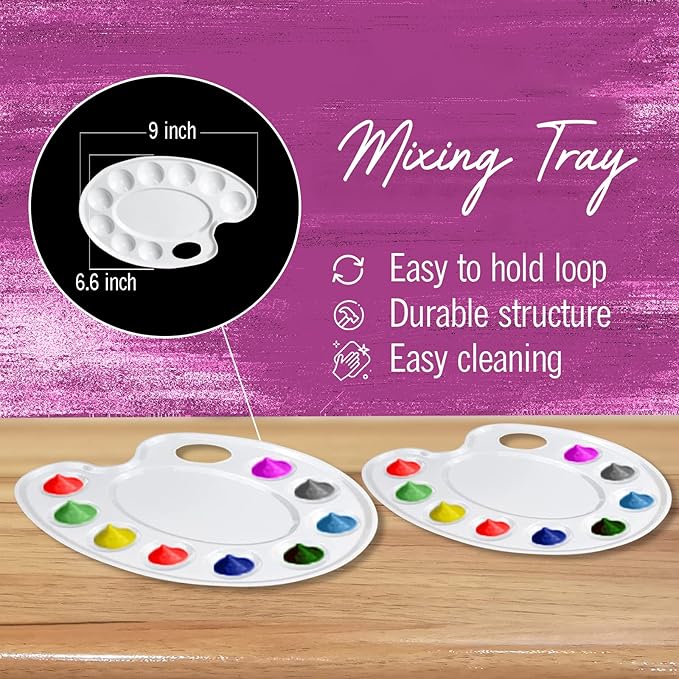 Acrylic Paint Set for Kids Includes 6 Acrylic Paints, Painting Canvas, 7 Paintbrushes, Paint Pallet, Arts and Crafts for Kids Canvas Painting Supplies Gifting Bundle