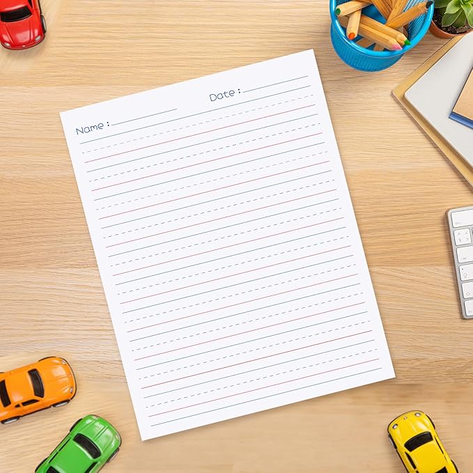 zmybcpack 2 Pack Write Beginner Paper for Kids, 8.5"x11" Handwriting Paper Kindergarten for Kids, Primary Composition Notepad(100 Sheets Each, Double-Sided Printing)