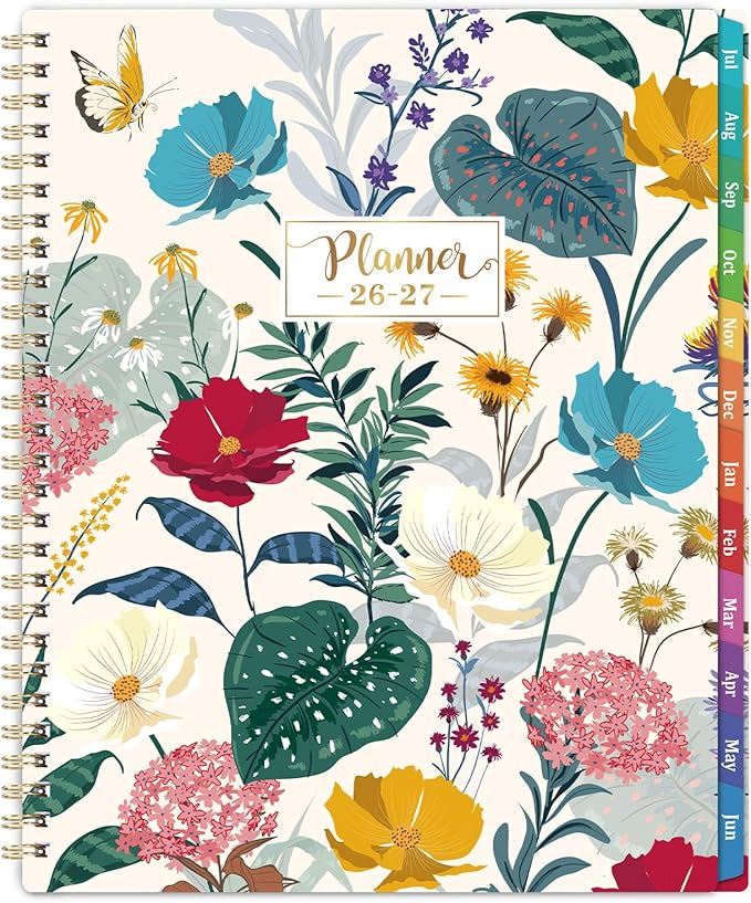 Planner 2026-2027 - Academic Planner 2026-2027, July 2026 to June 2027, Planner Weekly and Monthly, 8" x 10", Premium Paper, Twin-Wire Binding, Calendar with Tabs