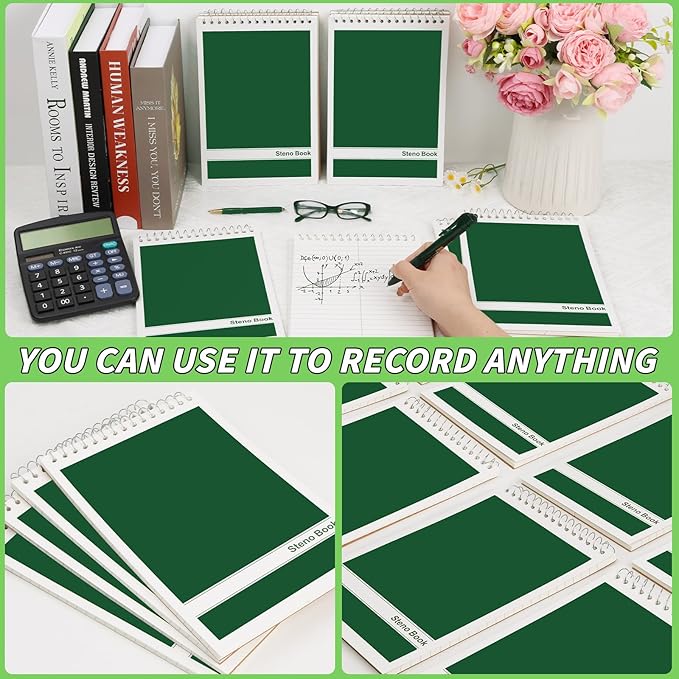 16 Pack Steno Pads 6 x 9 in Top Spiral Notebook Bulk Pack 960 Total Sheets Gregg Rule Steno Note Pads for School Office Home Students Teachers Organized Daily Notes Planners