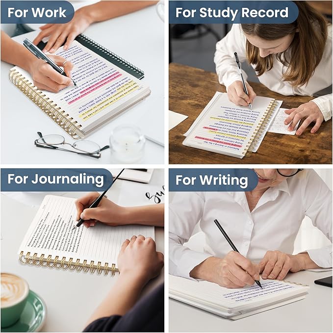 Taja Lined Spiral Notebook Journal for Work, 300 Pages Thick B5 (7.1"x10") College Ruled Journal for Women & Writing, Hardcover Notebook for Note Taking, Perfect for Office Home School, Blue Floral