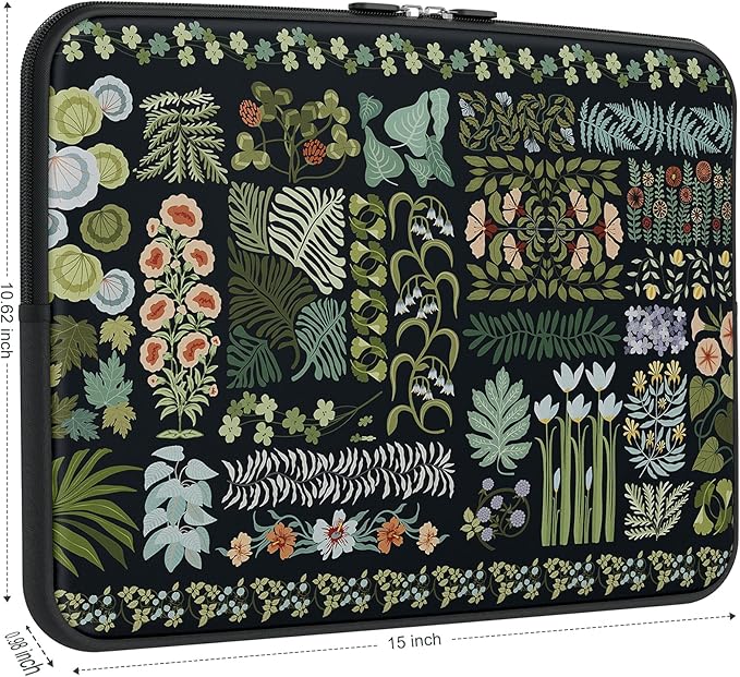 iCasso Laptop Sleeve 15.6 inch, Compatible with MacBook Air 15 inch, Vintage Shockproof Laptop Case 15.6'', Slim Protective Travel Carrying Case for MacBook Pro 16, Lenovo Dell Asus HP, Black