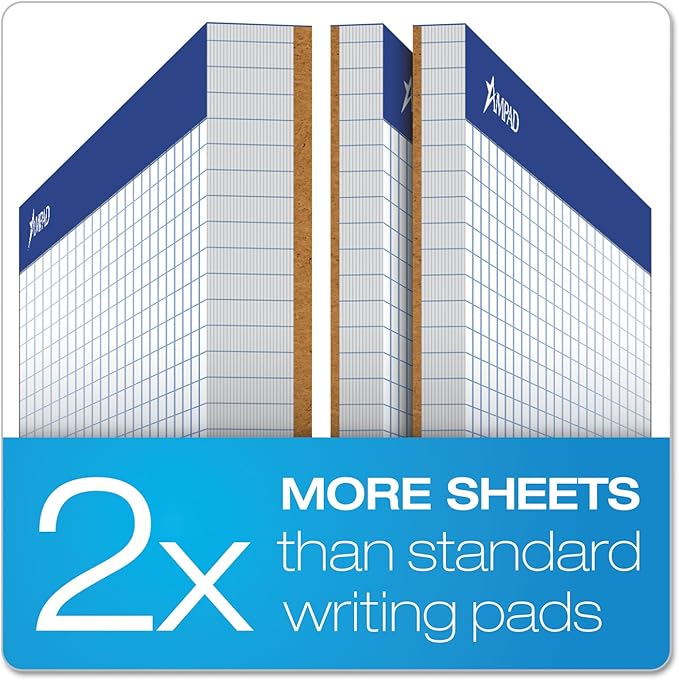 Ampad Evidence Quad Dual-Pad, Quadrille Rule, Letter Size (8.5 x 11.75), White, 100 Sheets per Pad (20-210)