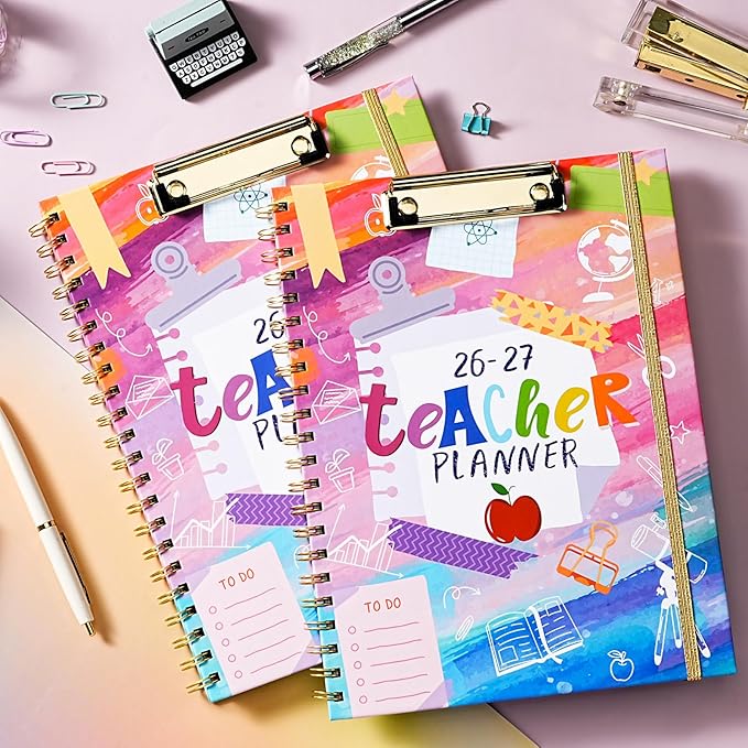 Teacher Planner 2026-2027 - Teacher Lesson Planner, July 2026 - June 2027, 9" x 11", 2026-2027 Academic Planner Weekly and Monthly, Lesson Plan Book for Teachers, Colorful Tabs, Inner Pocket, Clipboard