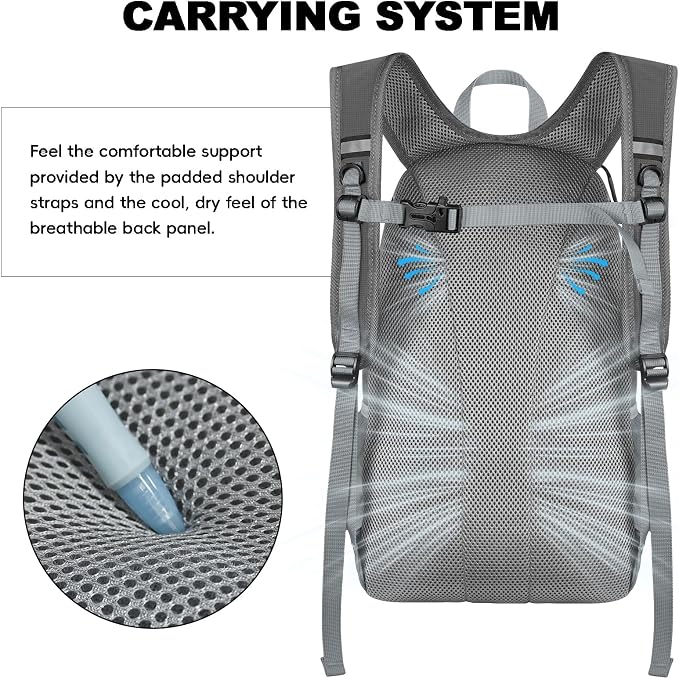 Seektop Packable Waterproof Hiking Backpack, 20L Lightweight Daypack | Tear-Resistant Nylon Material, Multi-Compartment Storage, Ultralight Small Foldable Travel Hiking Daypack for Men & Women