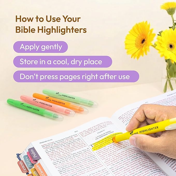 10 Pack Bible Safe Highlighters - Sorbet Color, Wax Highlighters No Bleed, Scripture Markers for Journaling, Study Accessories and School Supplies