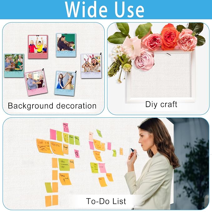 White Burlap Bulletin Board Roll Non-Woven Fabric Poster 15.7" x65.6ft