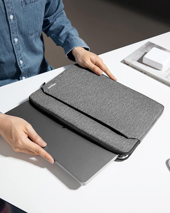 tomtoc Slim Laptop Sleeve for 14-inch MacBook Pro M5/M4/M3/M2/M1 Pro/Max 2025-2021, Water-Resistant Protective Case for 13.8 Inch Surface Laptop AI PC, Accessory Bag