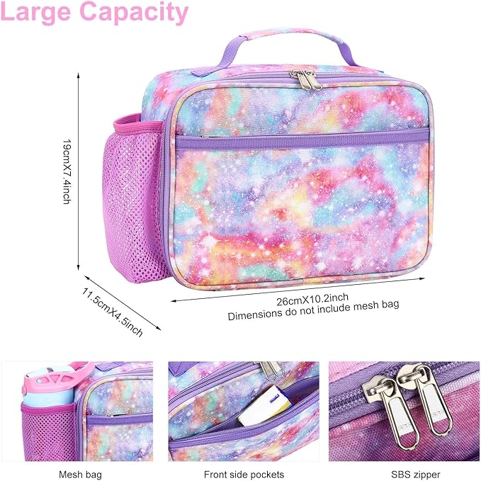 RHCPFOVR Kids Lunch Bag - Insulated Lunch Box for Boys Girls,Washable Lunch Bag and Reusable Toddler Leak-proof Lunchbox for School and Daycare