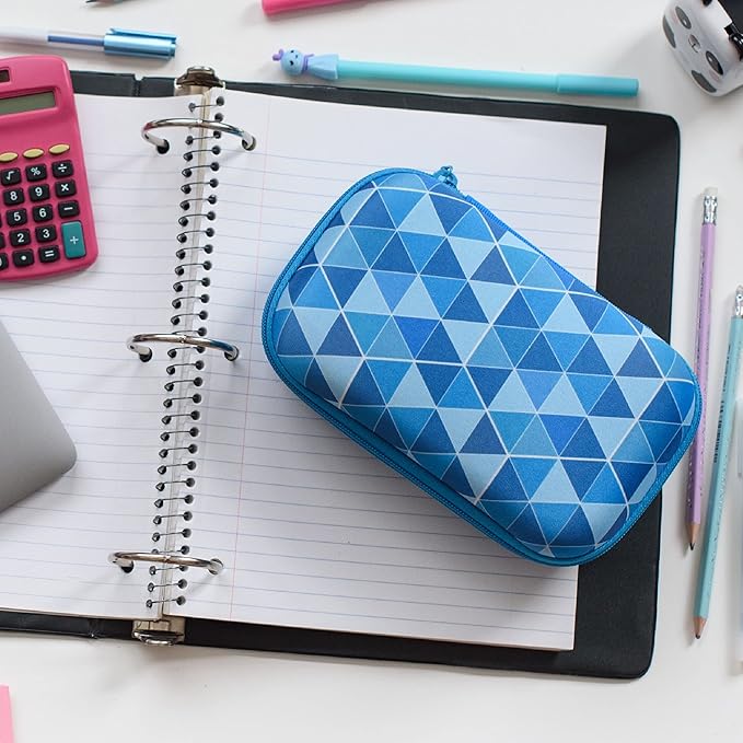 ZIPIT Blue Pencil Case for Kids, Cute Pencil Box for School, Large Capacity Stationery Organizer Box
