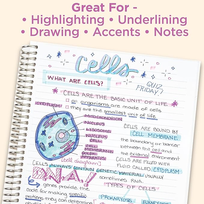 Zebra Pen Mildliner Dual-Tip Highlighter Marker Set, Broad and Fine Point Tips, No Bleed, Ideal for Bible Highlighting, Journaling and Note-Taking, Assorted Fluorescent Ink Colors, 5-Pack (78105)