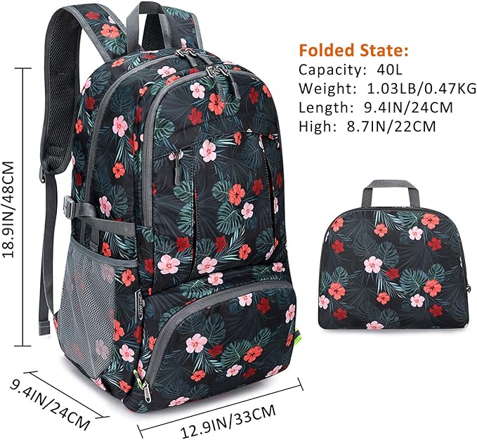 G4Free Lightweight Packable Hiking Backpack, Waterproof Travel Daypack