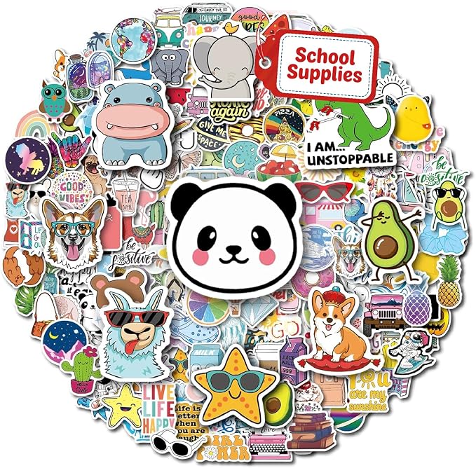 200Pcs Water Bottle Stickers for Kids Teens, Waterproof Vinyl Stickers, Back to School Supplies Classroom Decor, Teacher Supplies & Classroom Must Haves