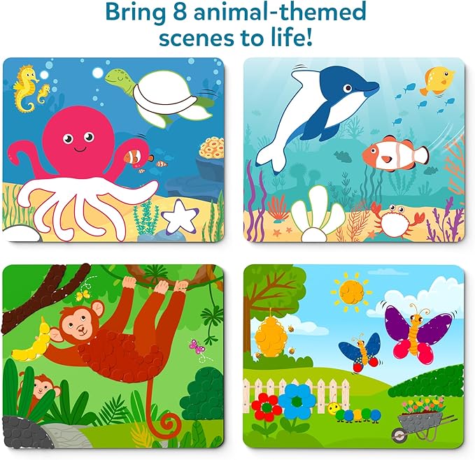 Skillmatics Dot It Sticker Art - Animals, Mess-Free Fun for Kids, 500+ Stickers, Craft Kits, DIY Scrapbooking Activity, Travel Toys, Gifts for Boys & Girls Ages 3, 4, 5, 6, 7