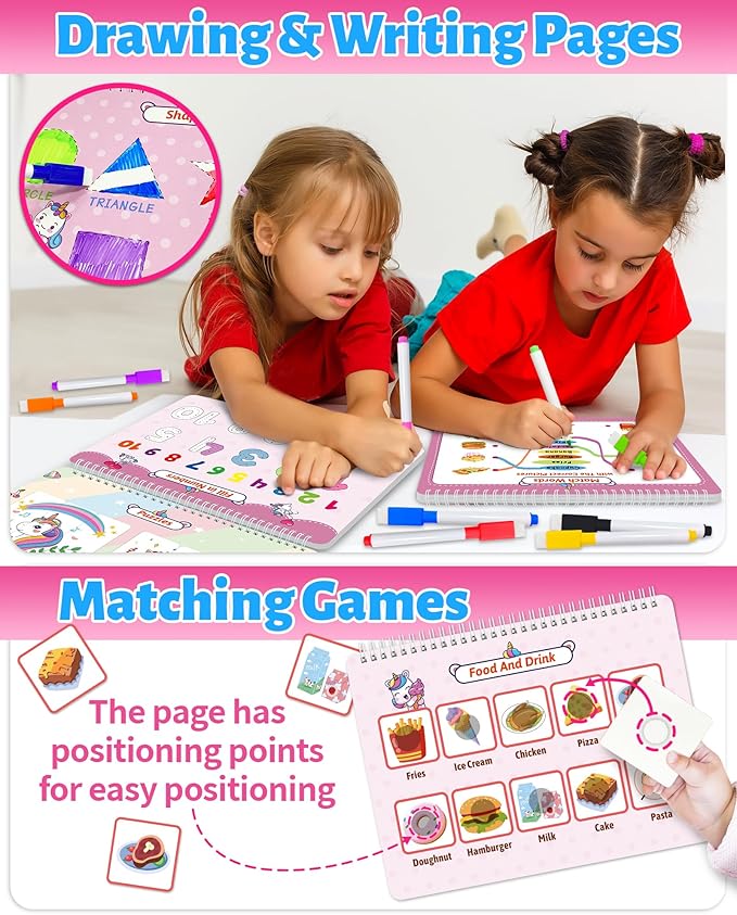 Benresive Busy Book for Toddlers 3-5, Montessori Preschool Learning Activities Book, Educational Sensory Travel Toys for Kids, Birthday Gifts for Boys Girls Ages 3+