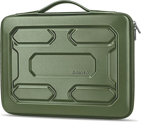 DOMISO 14 inch Laptop Sleeve with Handle Shockproof Computer Bag Waterproof EVA Protective Carrying Case for 14" ThinkPad E480/Yoga 920/13.5" Microsoft Surface Book/HP Pavilion 14 Stream 14, Green