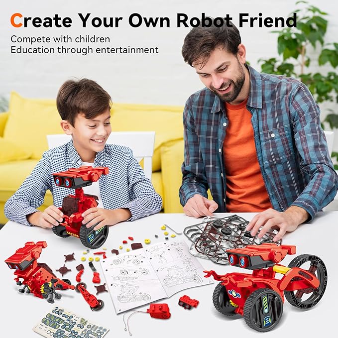 Jiakora STEM 12-in-1 Education Robots Toys for Boys Age 8-12, DIY Educational Toy Science Kits for Kids, Building Experiment Robotics Set Birthday Gifts for 8 9 10 11 12 Years Old Boys Girls Teens