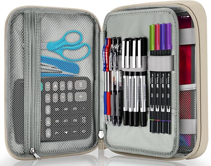 Zannaki Big Capacity Storage Pouch Marker Pen Pencil Case Simple Stationery Bag Box Art Tool & Sketch Storage Boxes for Bullet Journal Middle High School Office College Student Girl Women Adult Teen