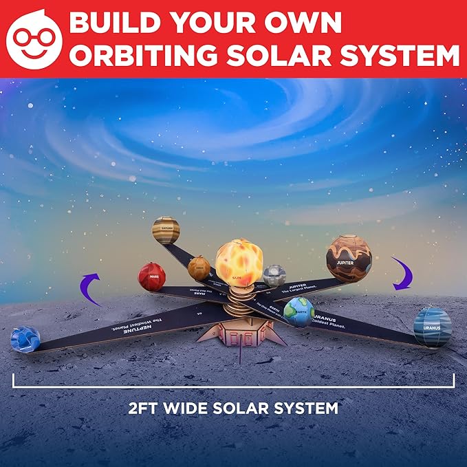 Doctor Jupiter My First Astronaut Kit, Solar System Project Kit for Kids, STEM Space Toys for 5-6-7-8-9-10 Year Old Boys & Girls | 4 in 1 Learning & Educational Toy
