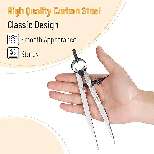 Mr. Pen Adjustable Divider Leather Compass, 8 Inch, Lockable Metal Compass, Wing Dividers for Leather and Woodworking