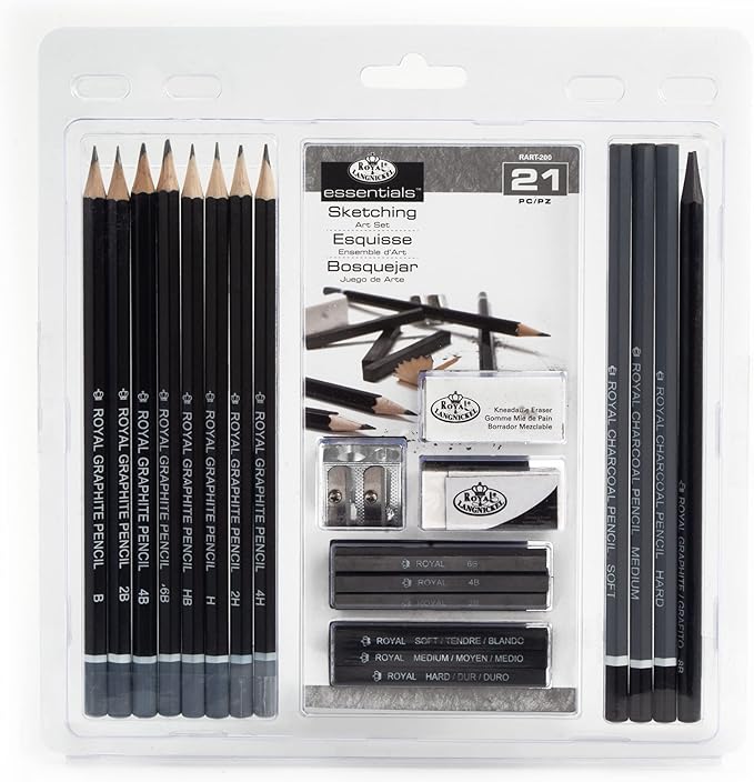 Royal & Langnickel RART-200 Essentials Sketching Pencil Set, 21-Piece