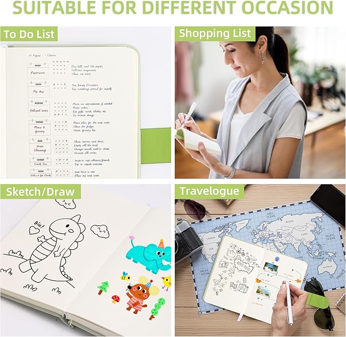 BOBO RABBIT Blank Journal Small Pocket Leather Notebook No Lines for Drawing Plain Sketch Book Cute Cartoon Fruit Lemon Unlined Journal for Travel Work School, 200 Pages, 3.7"X5.9"