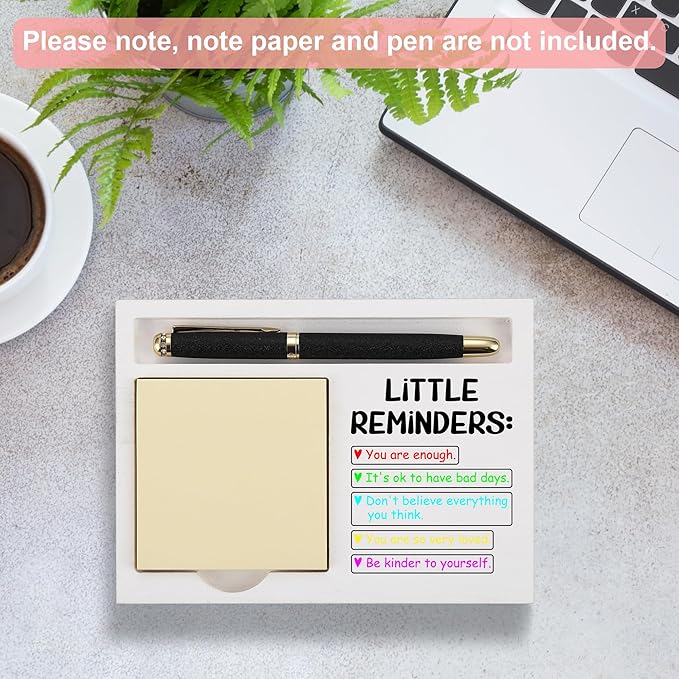 Little Reminders Sticky Note Holder for Desk, Motivational Office Organizer for Women Men, Inspirational Gifts for Coworker Friend Teacher Nurse, Birthday Christmas Appreciation Gift - FTB321