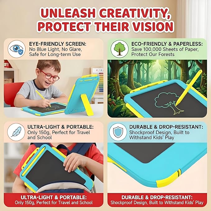 2Pack LCD Writing Tablet for Kids with Stander, 8.5 Inch Colorful Drawing Board Tablet, Educational Toddlers Toys, Kids Travel Games, Learning Toys Birthday Gifts for 3-8 Year Old Boys Girls