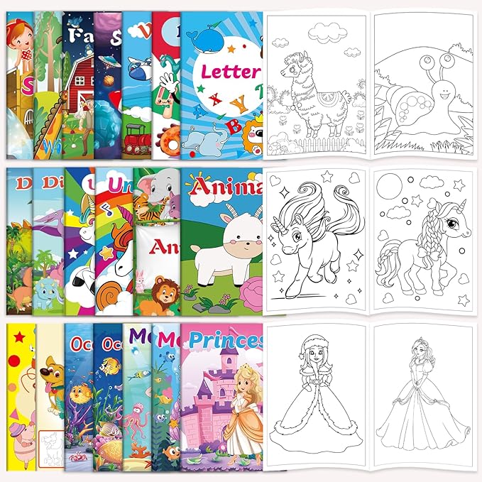 Kalysky 20Pack Coloring Books for Kids Ages 4-8 (5.1 x 7 inch),Mini Coloring Books for Kids Party Favors,Bulk Coloring Book for Toddlers Ages 2-4