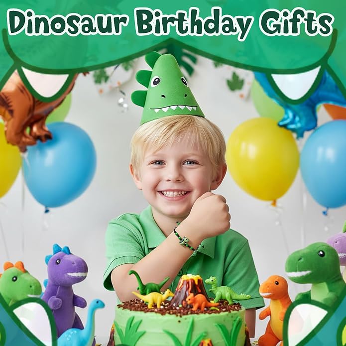 PEALICIOUS Dinosaur Bracelets for Boys, Back to School Birthday Son Gifts | First Day of Kindergarten Bracelet, Adjustable Dino Gifts Match Dinosaur Costume, Birthday Gifts for Boys Son Grandson
