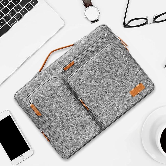 MOSISO 360 Protective Laptop Case 17.3 inch, 17-17.3 inch Laptop Sleeve Compatible with Dell, HP, Lenovo, Asus, Acer, Alienware, Side Open Carrying Case with 4 Zipper Pockets&Handle, Gray