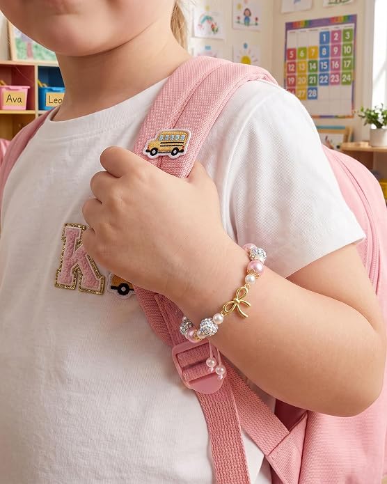 First Day of School Bow Bracelet Back to School Gifts for Girls
