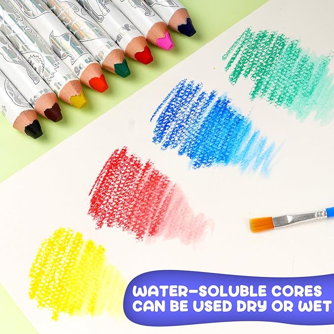 ThEast Stocking Stuffers for Kids, 8 Jumbo Toddlers Colored Pencils, Cute Animal Toddlers Crayons Coloring Pencil with Sharpener, Pre-Sharpened