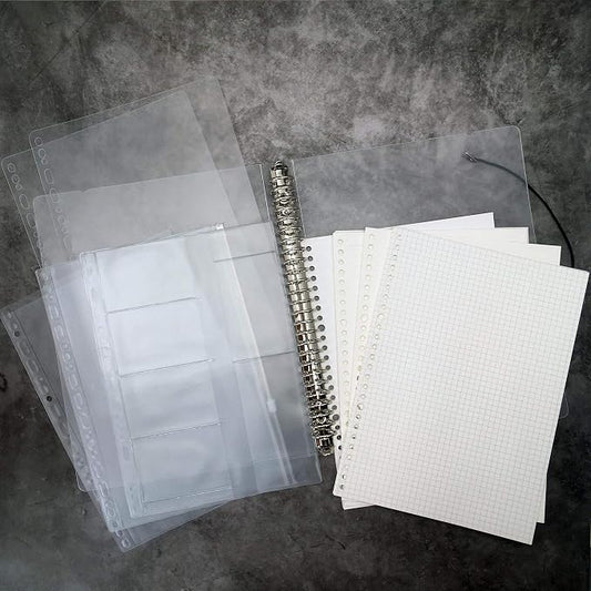 Zelten Refills/Loose Leaves for B5 Cover Ring Binder/Personal Organizer/Planner(B5 26 Holes, Cover with Pages and Pouches Set)