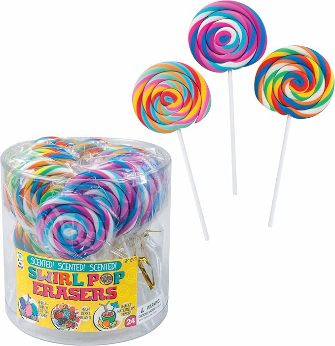 Raymond Geddes Swirl Pop Food Erasers (Pack of 24)
