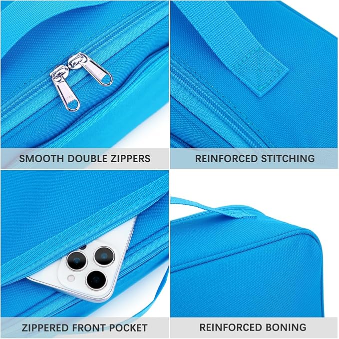 FlowFly Kids Lunch box Insulated Soft Bag Mini Cooler Back to School Thermal Meal Tote Kit for Girls, Boys, Blue
