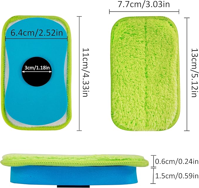2 Packs Chalkboard Eraser - Washable Reusable Microfiber Eraser Cleaning Chalk/Markers/Duster Tool in Home Classroom Office Attached 2 Pcs Microfiber Cloth WP03