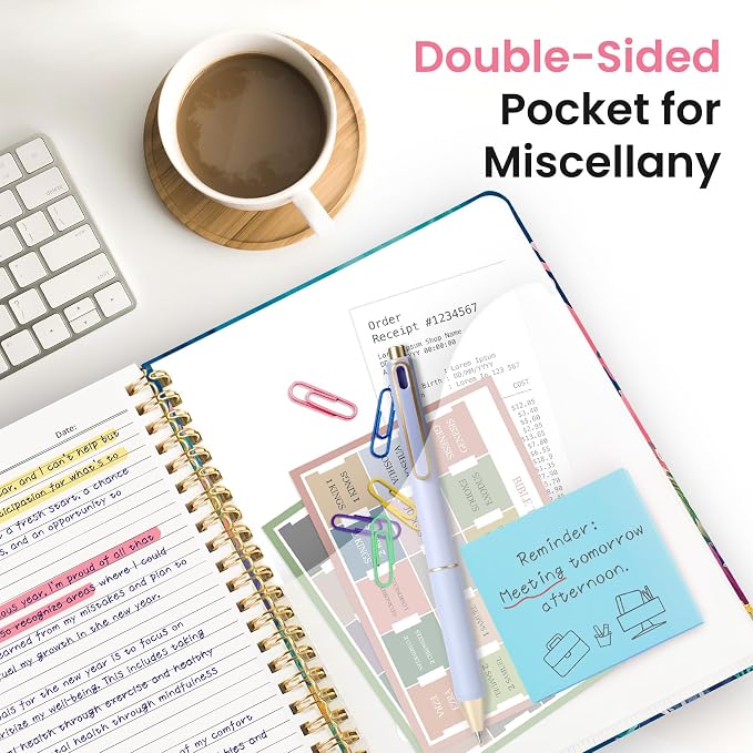 ZOTIA Large Spiral Notebooks for Work 5 Subject with Removable Dividers