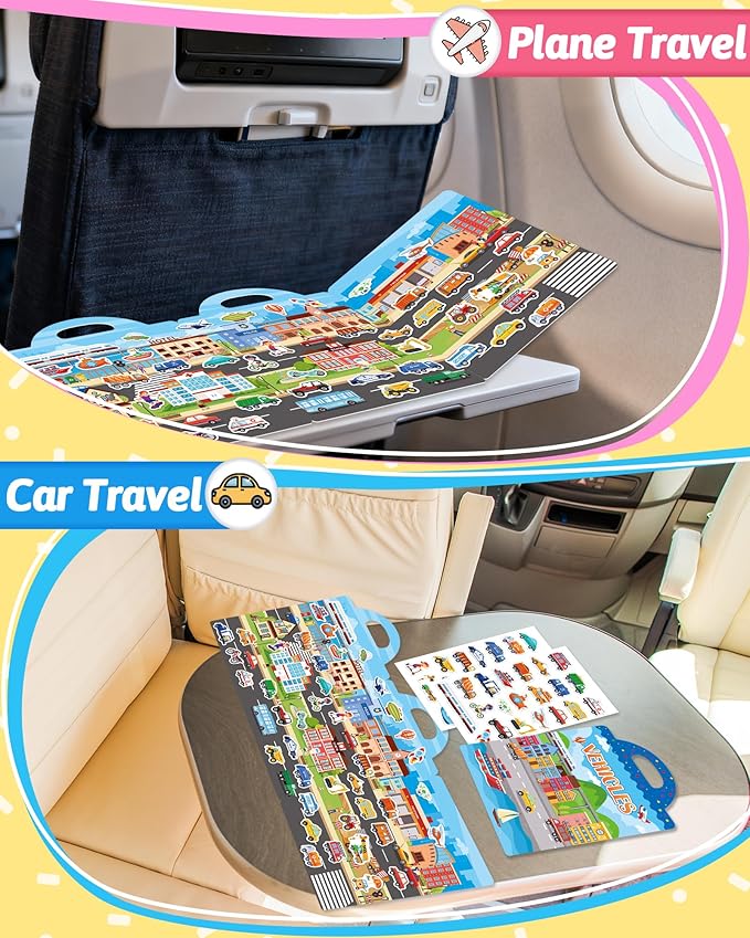Benresive Reusable Sticker Book for Toddlers & Stickers for Kids, Toddler Travel Toys, Craft Activities, Boys & Girls Birthday Gifts