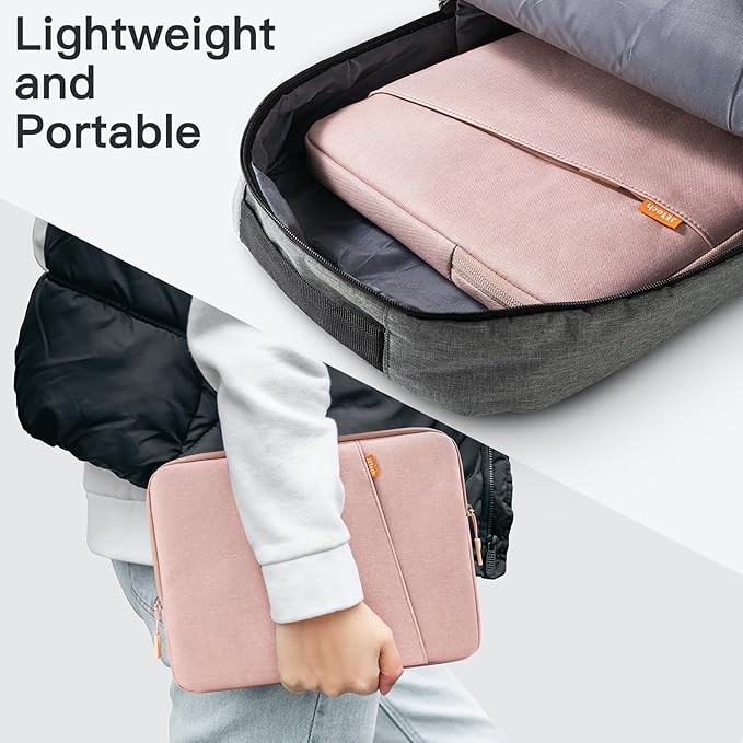 JETech Laptop Sleeve for 13-14Inch MacBook Neo (A18 Pro), MacBook Air/Pro (M1-M5) 2020-2026, 13-13.6 Inch Notebook, Waterproof Shock Resistant Bag Case with Accessory Pocket (Rose Gold)