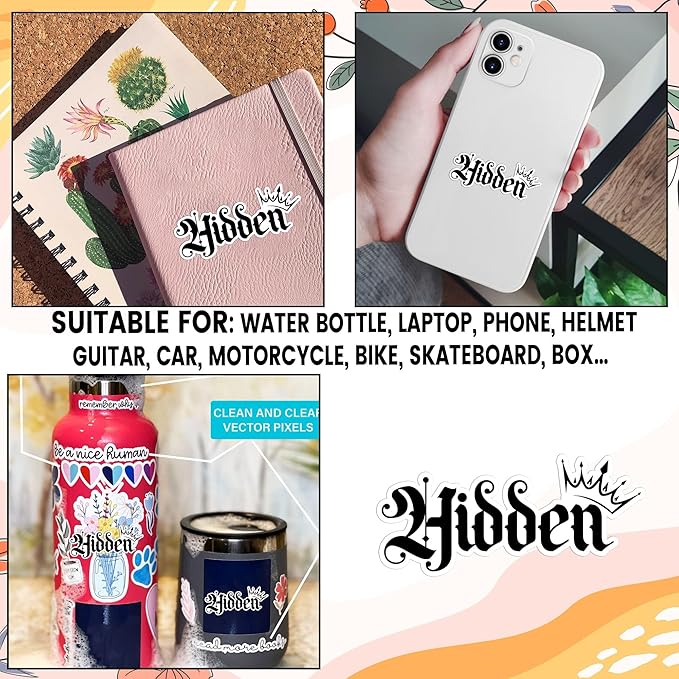 Custom Crown Name Sticker Personalized Color Name Prince Princess Cute Decal Waterproof Vinyl Decal for Water Bottles Tumblers Laptops Hard Hat Cars Kindle for Women Men Teachers