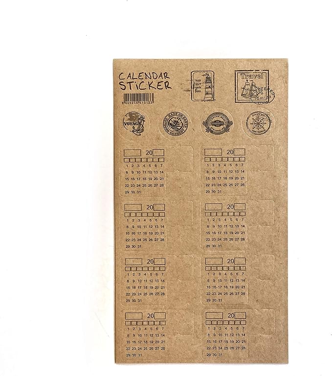 Zelten Refills/Loose Leaves for A5 Cover Ring Binder/Personal Organizer/Planner(A5 6 Holes, Sticker Monthly Calendar)