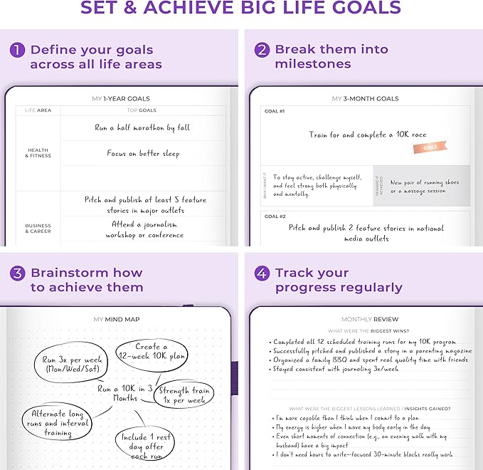 Clever Fox Dated Hourly Weekly Planner 2026 – Daily, Monthly & Yearly Agenda Organizer with Time Slots – Hardcover Journal, A5 Size (Purple)