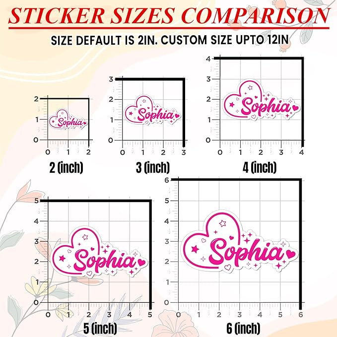 Custom Name Sticker Personalized Name with Heart Decal Customized Lover Die-Cut Waterproof Vinyl Sticker for Water Bottle, Laptop, Tumbler, Phone Case, Cup, Helmet, Cars