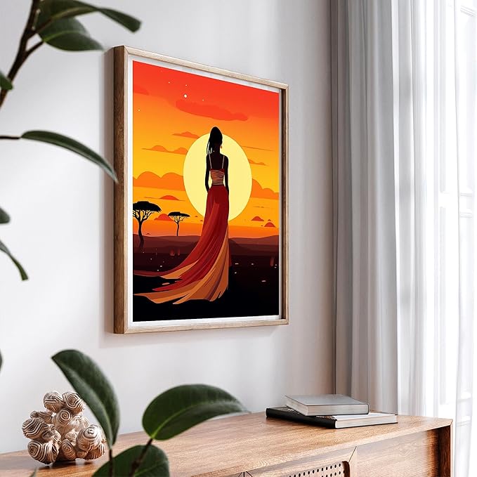 SKRYUIE Paint by Numbers Kits for Adults African Americans, Acrylic Africa Oil Paint by Numbers for Adults Beginner Canvas with Brushes Paintwork Art Crafts for Home Decor 16x20 inch u2