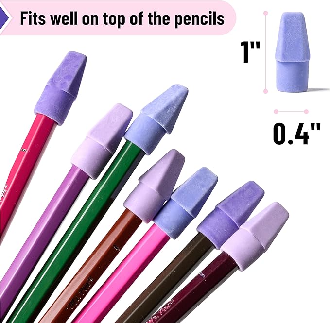 Mr. Pen- Pencil Erasers Toppers, 30 Pack, Colorful, Latex Free, No Smudge, Mr Pen Erasers for Pencils