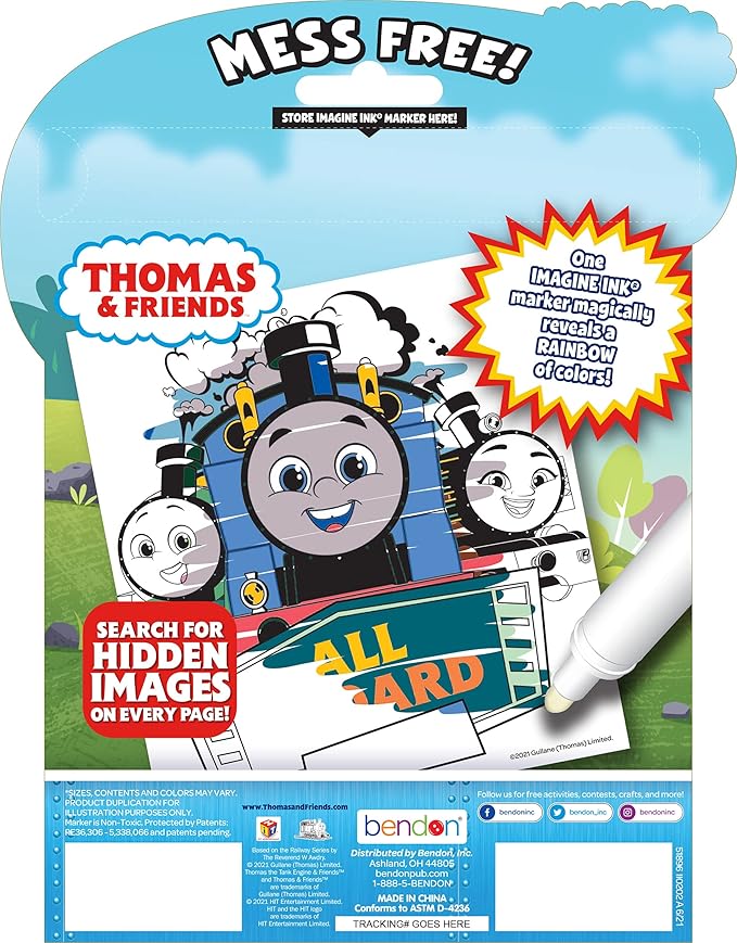 Thomas All Engines Go 20 Page Imagine Ink Coloring Book with 1 Mess Free Marker